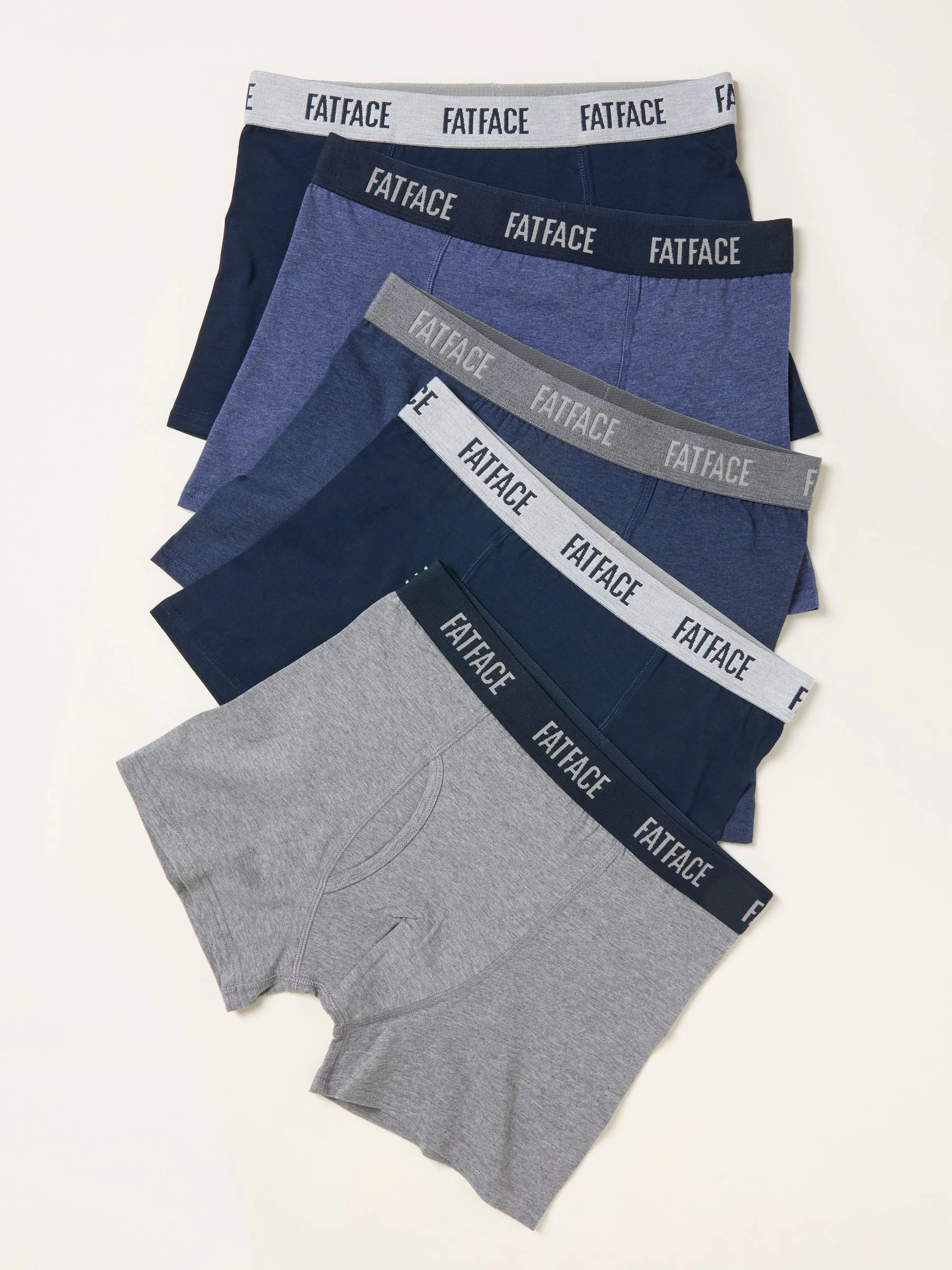 Marineblauw - FatFace 5 Pairs of Plain Boxers