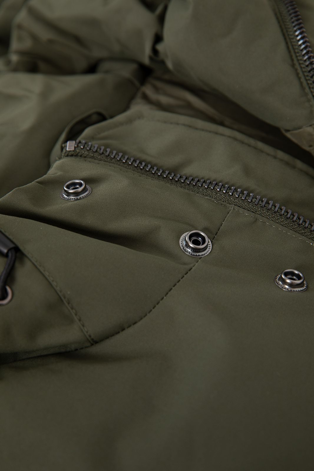 Donkergroene korte parka