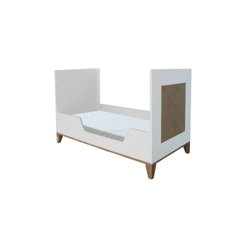 Lit évolutif 60x120 Cannage rotin NAMI Neige - THEO