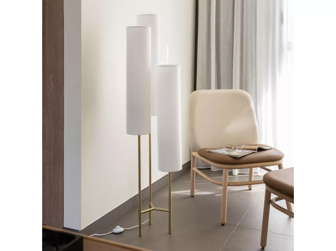 Lampadaire Métal Senza Blanc