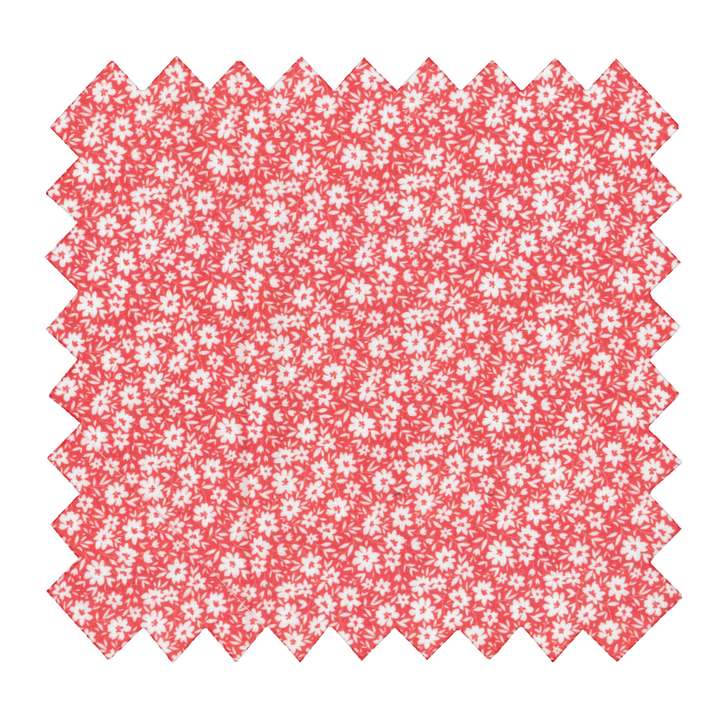 Tissu Coton Au Mètre Petites Fleurs Rougeex1087