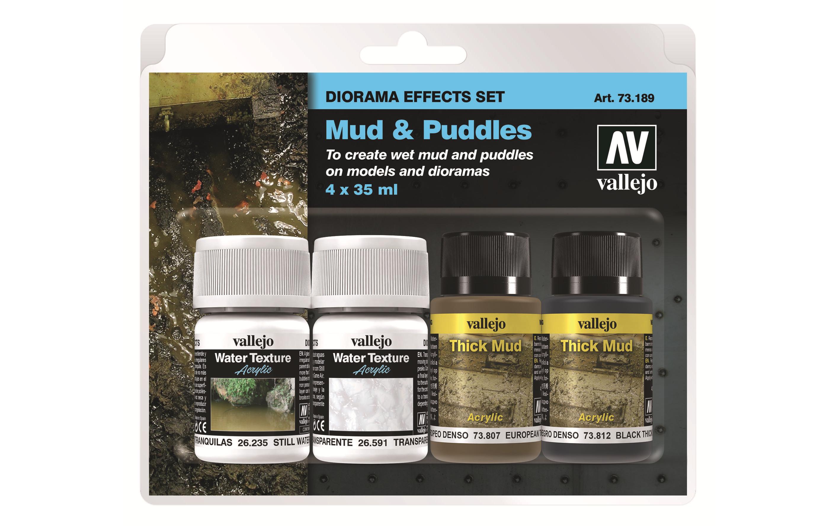 Diorama Effects Set Mud & Puddles 4x 35 mlResinpasten-Set für Diorama