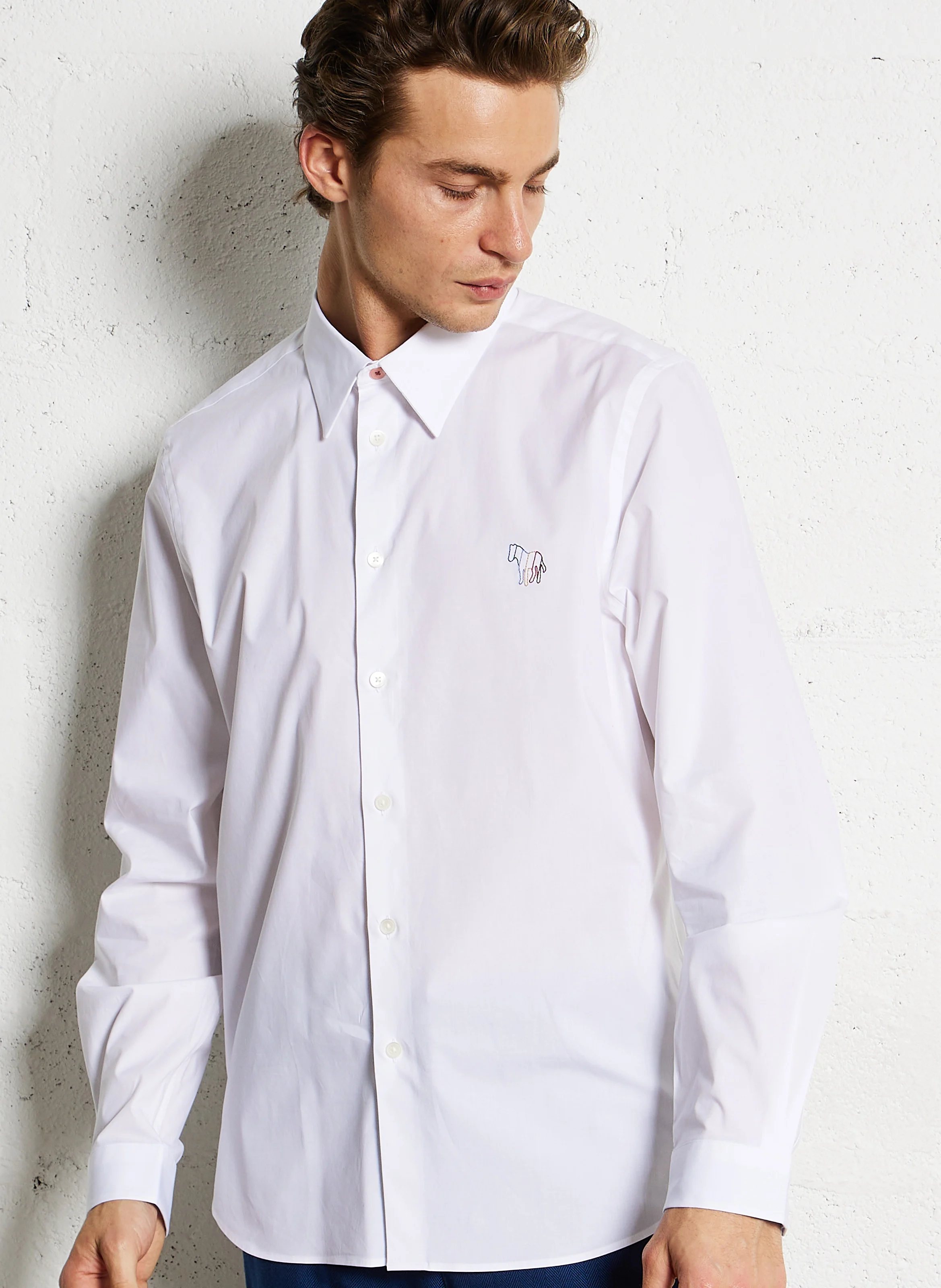 Chemise ajustée en coton organique | Blanc