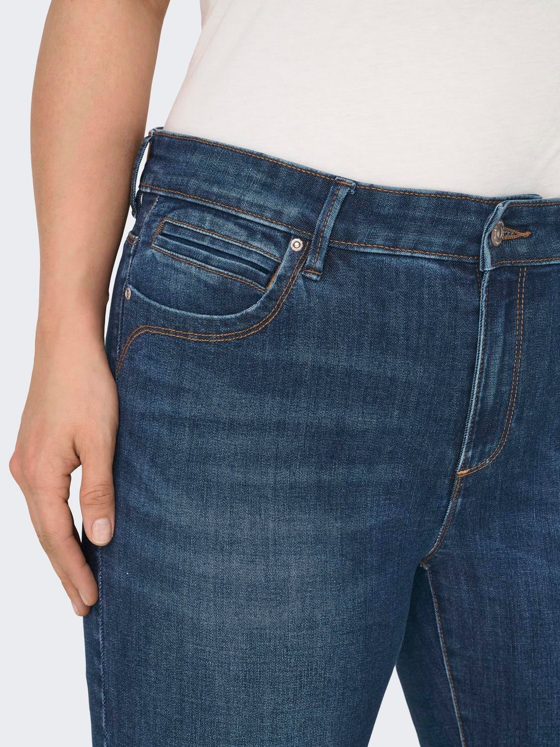 CARKARLA Mittlere Taille Skinny Fit Jeans Dark Blue Denim