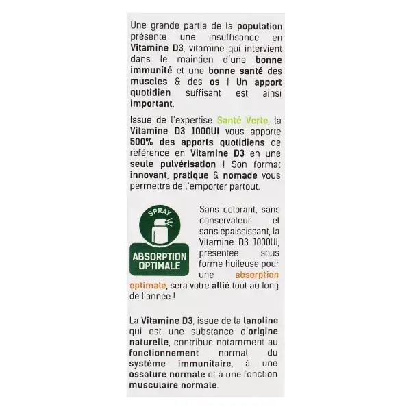 Santé Verte Vitamina D3 1000UI 20ml