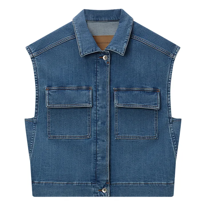 Pomandère Veste Sans Manches Denim | Bleu