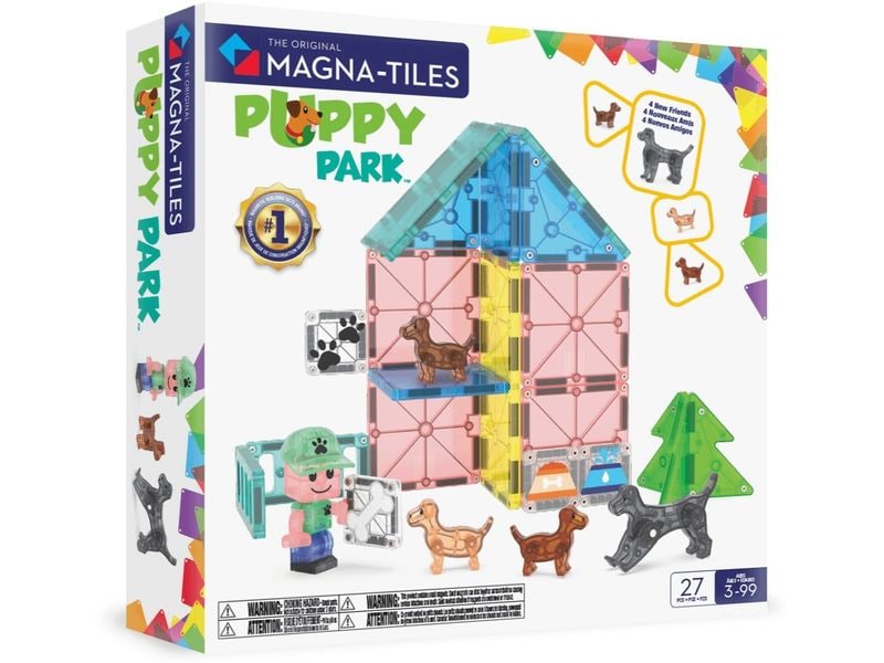 Magna-Tiles Puppy Park 27 Teile Bau-Set mit 27 magnetischen Teilen