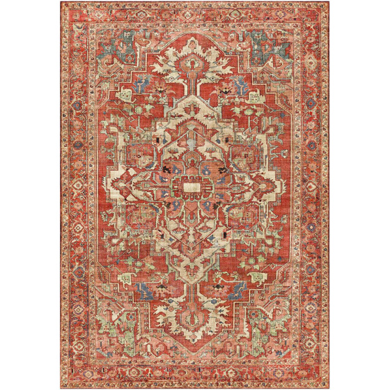 Tapis doux à motif oriental - jalil - rouge - 200 x 290 cm