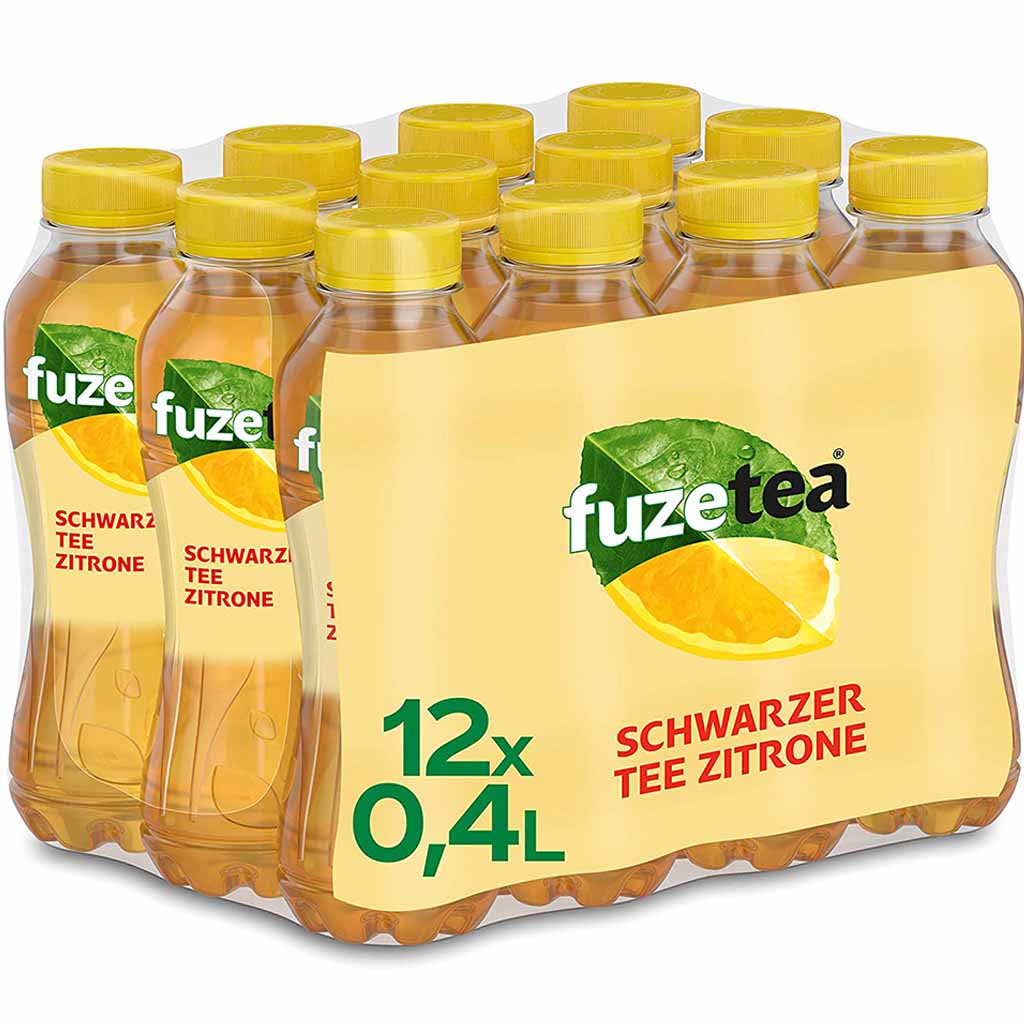 12x Fuze Tea Schwarzer Tee Zitrone PET á 400ml=4,8L MHD:31.5.25