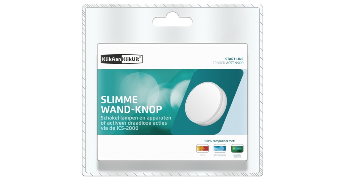 KlikAanKlikUitACST-9900 Slimme wand-knop schakelaar  (Wit)
