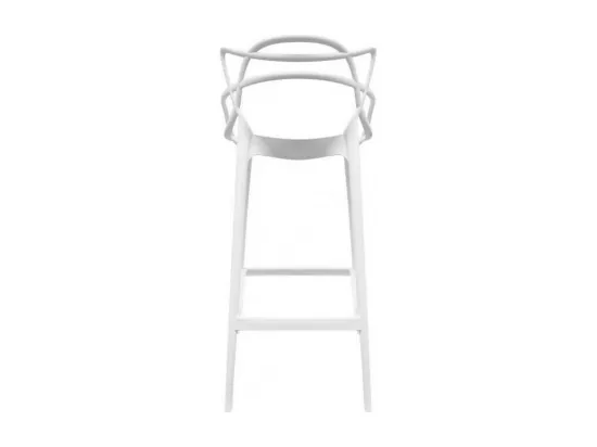 Tabouret moderne avec accoudoirs blanc Beliano 66cm