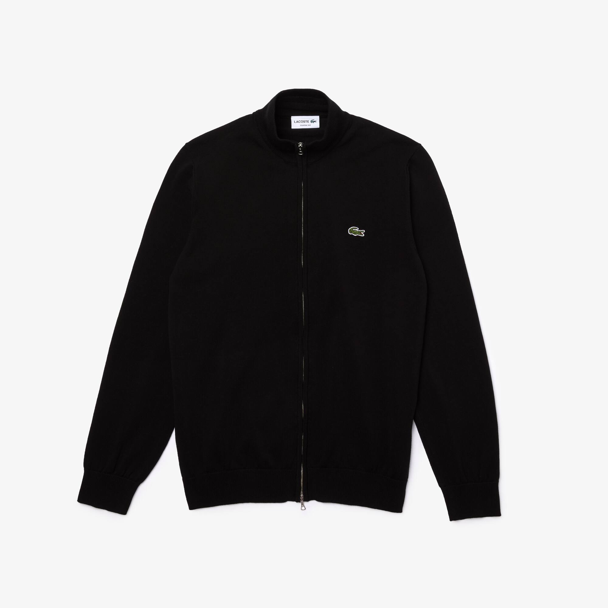 Herren Baumwollpullover aus Bio-Baumwolle mit Stehkragen Pullover - Schwarz - Lacoste - Herren