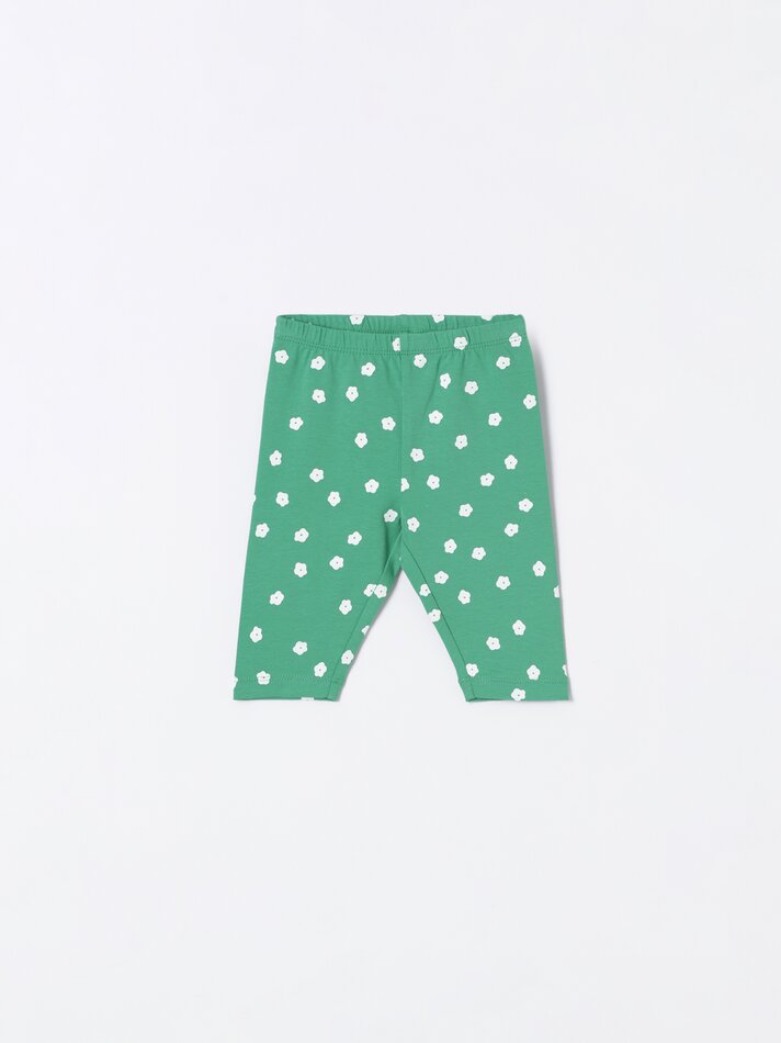 Conjunto de camiseta e legging estampadas de duas peças - Verde Sala de Operações