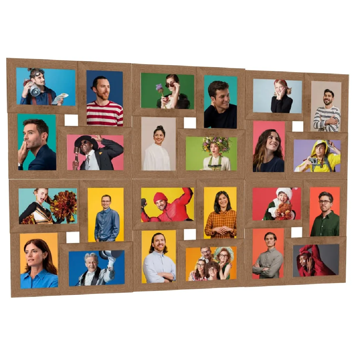 vidaXL Collage de cadres photo - 24x(13x18 cm) Marron clair