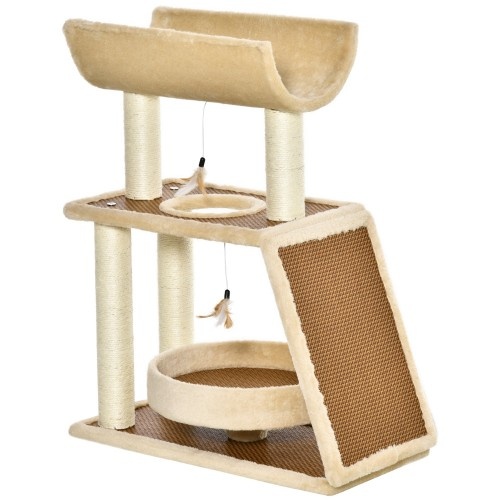 Arranhador para gatos PawHut com escada