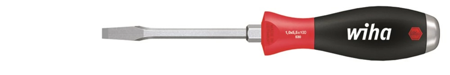 Wiha 530 SoftFinish Schroevendraaier met zeskantschacht en slagkop - Sleuf - 5,5 x 100mm