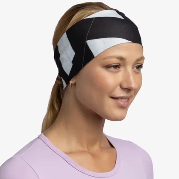 Bandeau cache cou randonnée BUFF COOLNET UV WIDE HEADBAND AKTIK BLACK
