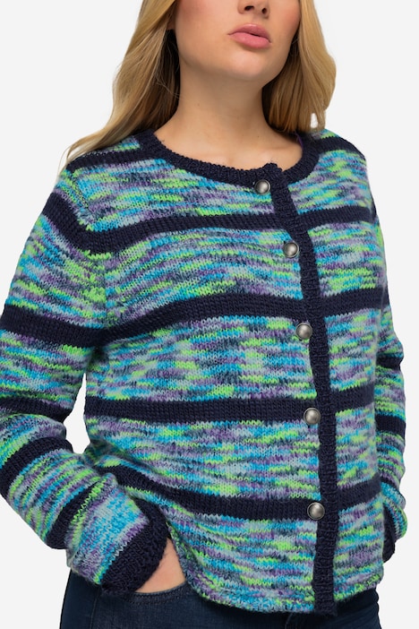 Strickjacke, Langarm, Rundhals