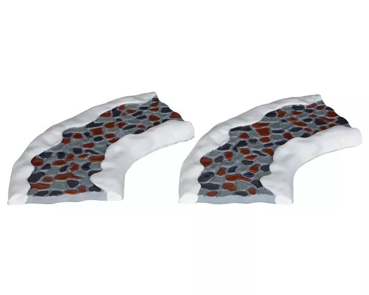 Lot de 2 accessoires Lemax (32 x 6 cm) Rue pavée incurvée