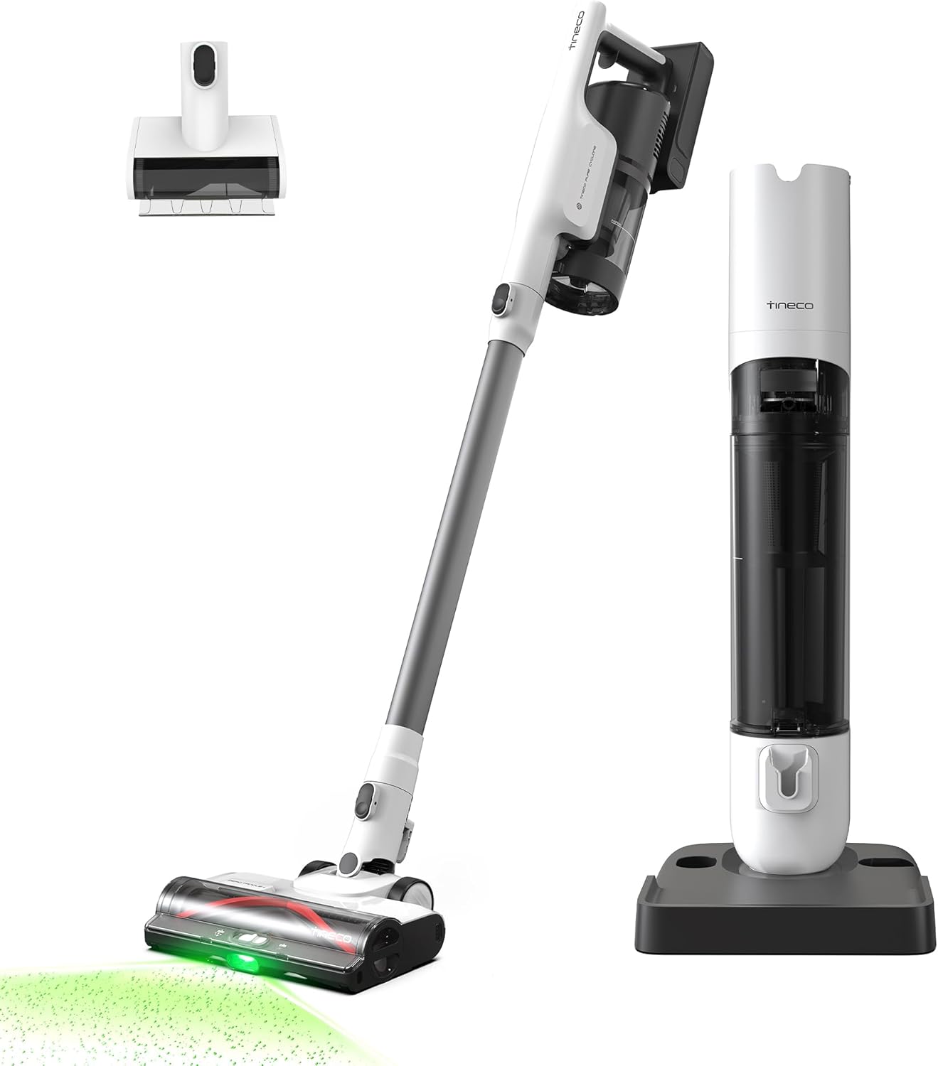 Tineco Pure ONE Station 5 Plus Kabellose Staubsauger mit 2,5L Absaugstation, Ladestation, Komplette Selbstrenigung, 175W Saugleistung Akkusauger, ZeroTangle Technol, iLoop, für Hartboden Teppiche
