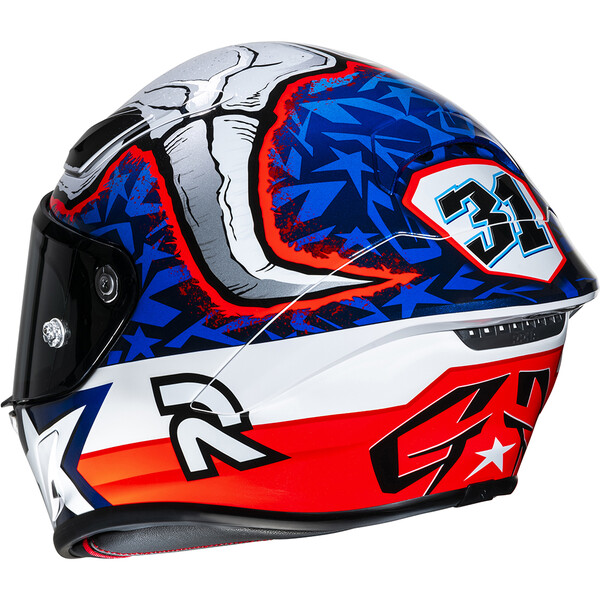 HJC - Casque RPHA 1 Garrett Gerloff Replica 2024 MC21 / Blanc / Bleu / Rouge