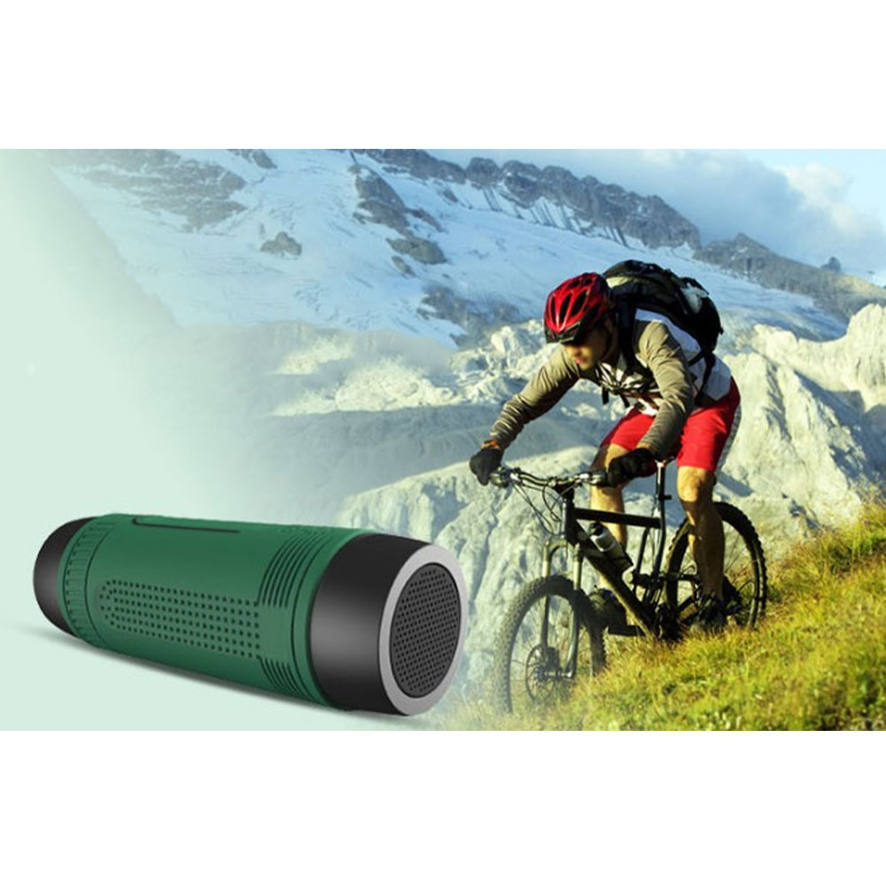 3in1 Velo Fahrrad LED Lampe   Bluetooth 4.0 Outdoor Lautsprecher FM Radio   Powerbank 4000mAh (Micro SD Slot   Aux In) - Grau