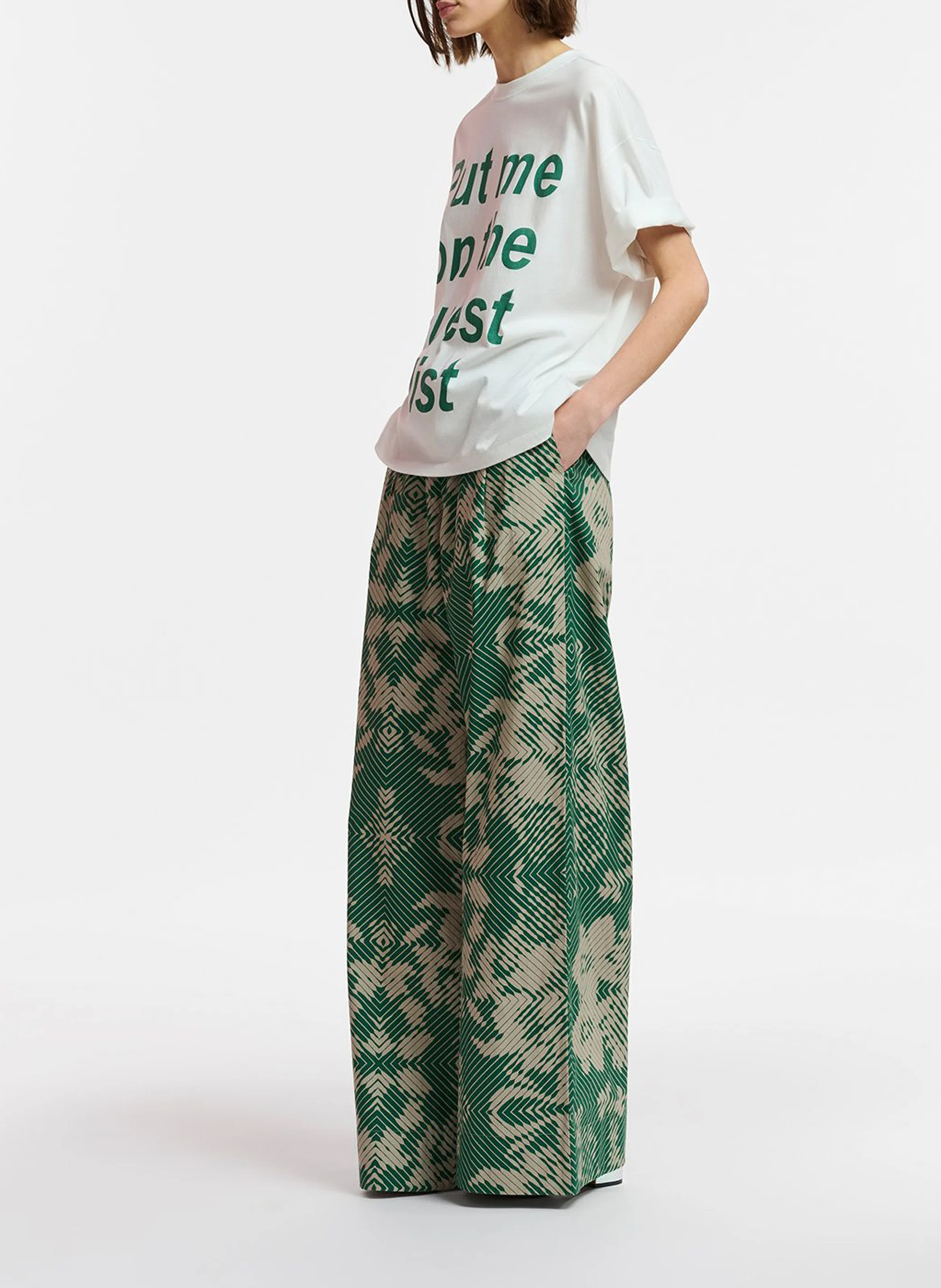 GRIBBLE - Pantalon large en coton | Vert