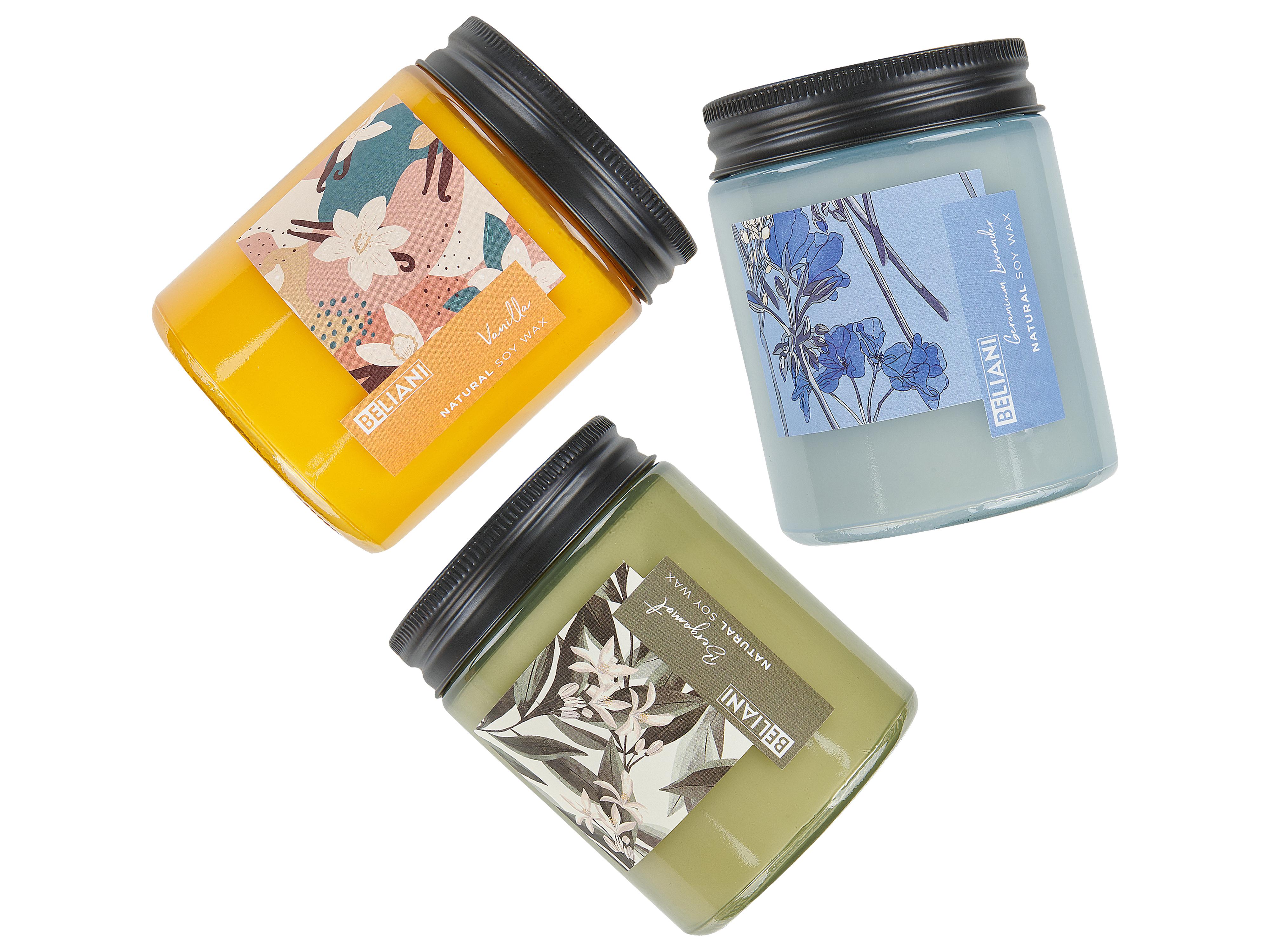 Set van 3 geurkaarsen FRUITY BLOOM Soja wax Frisse geurnoten Bloemige geurnoten