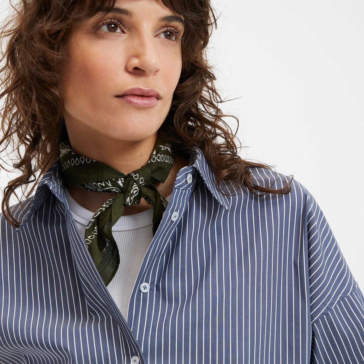 COLEÇÕES LA REDOUTE<br>Camisa listrada folgada, modelo exclusivo APOLLINE