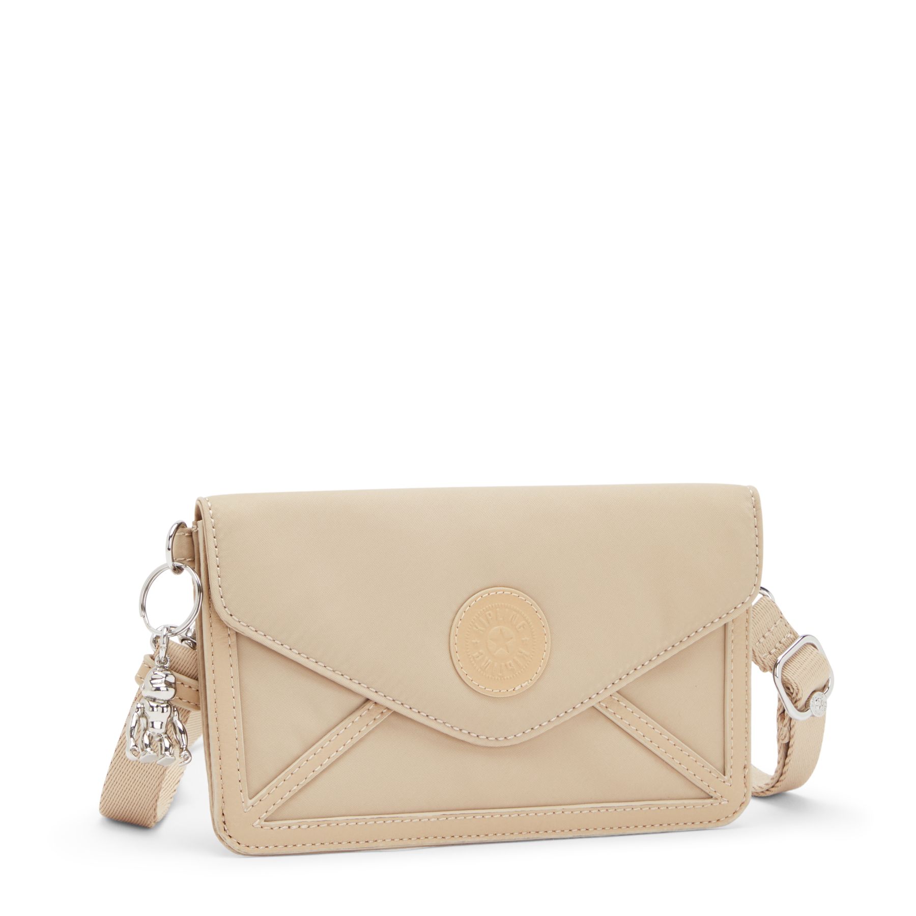 NEW LELIO Petit Sac Bandoulière avec Compartiments Intérieurs pour Cartes - Natural Beige