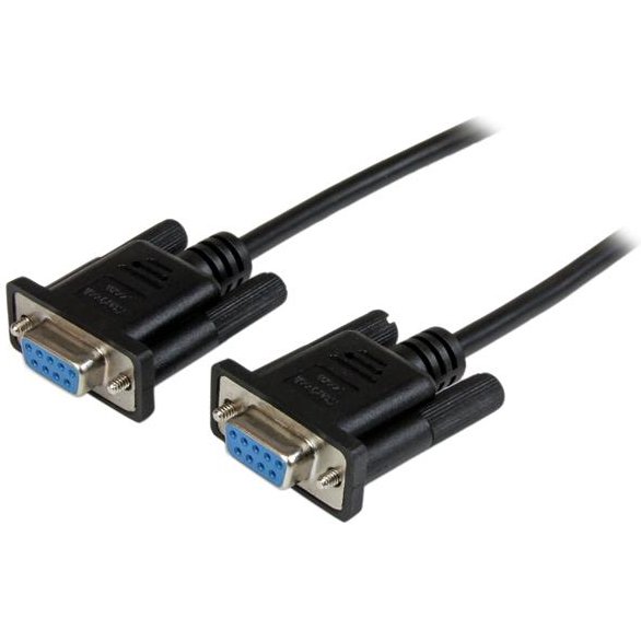 StarTech.com Câble null modem série DB9 RS232 de 2m - Cordon série DB9 vers DB9 - F/F - Noir