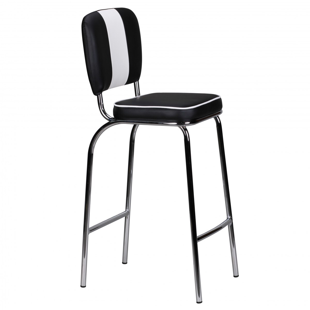 KADIMA DESIGN American Retro Barstuhl: Kunstleder, Chromfuß, 110 kg Belastbarkeit, verschiedene Farben