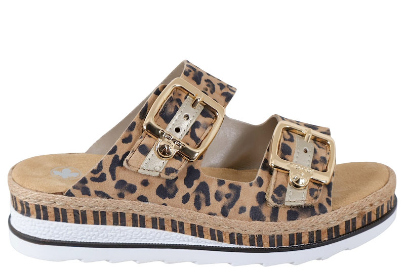 RIEKER LEOPARD SLENTERS I NUBUCK