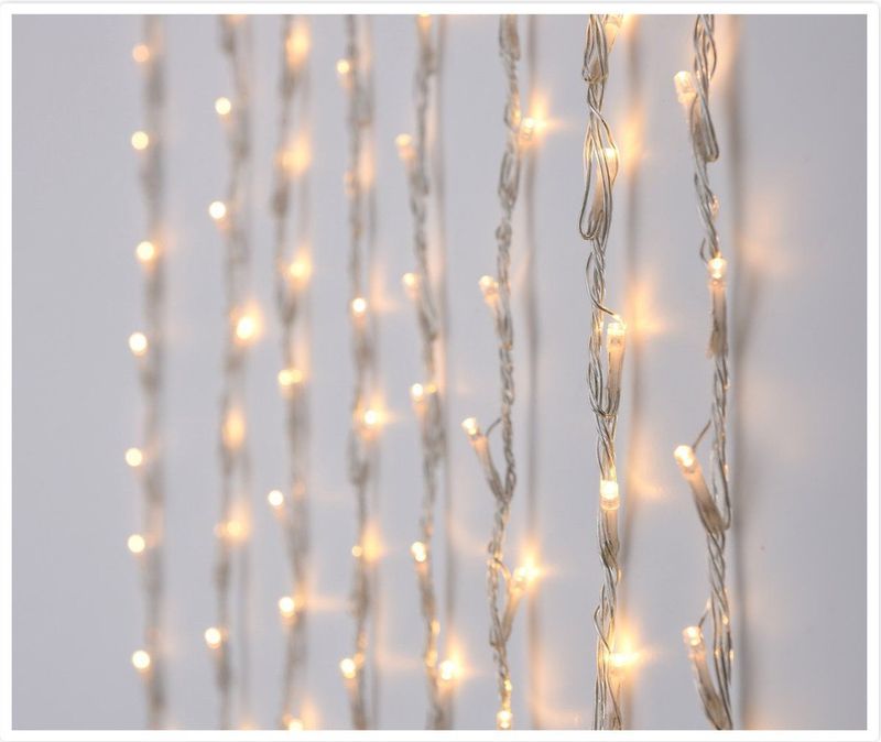 Lichtgordijn - Warm Wit Licht - 220 Leds - Groen Snoer - Multi Action