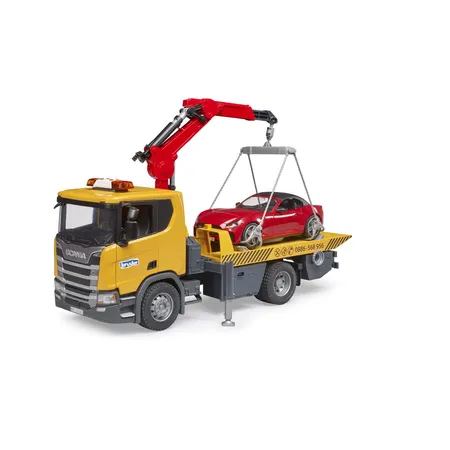 BRUDER® Scania Super 560R Abschlepp-LKW m. L+S Modul + BRUDER® Roadster