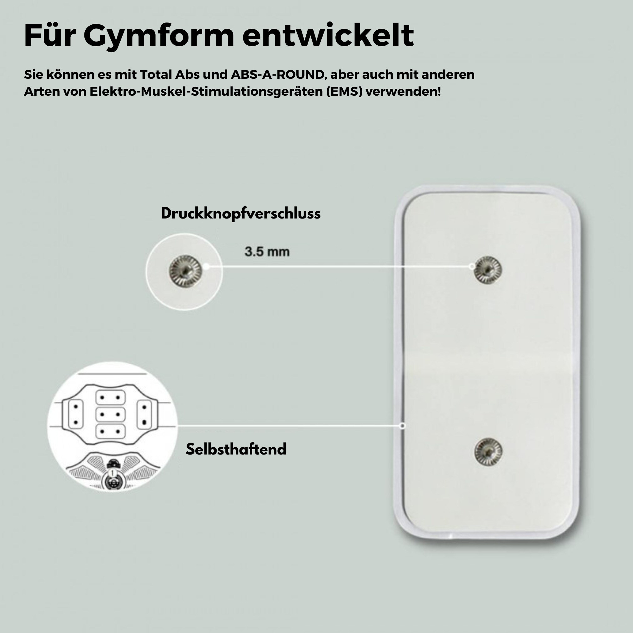 Gymform® Ersatzpads - Pads für EMS Bauchmuskeltrainer, Gürtel Total Abs Platinum