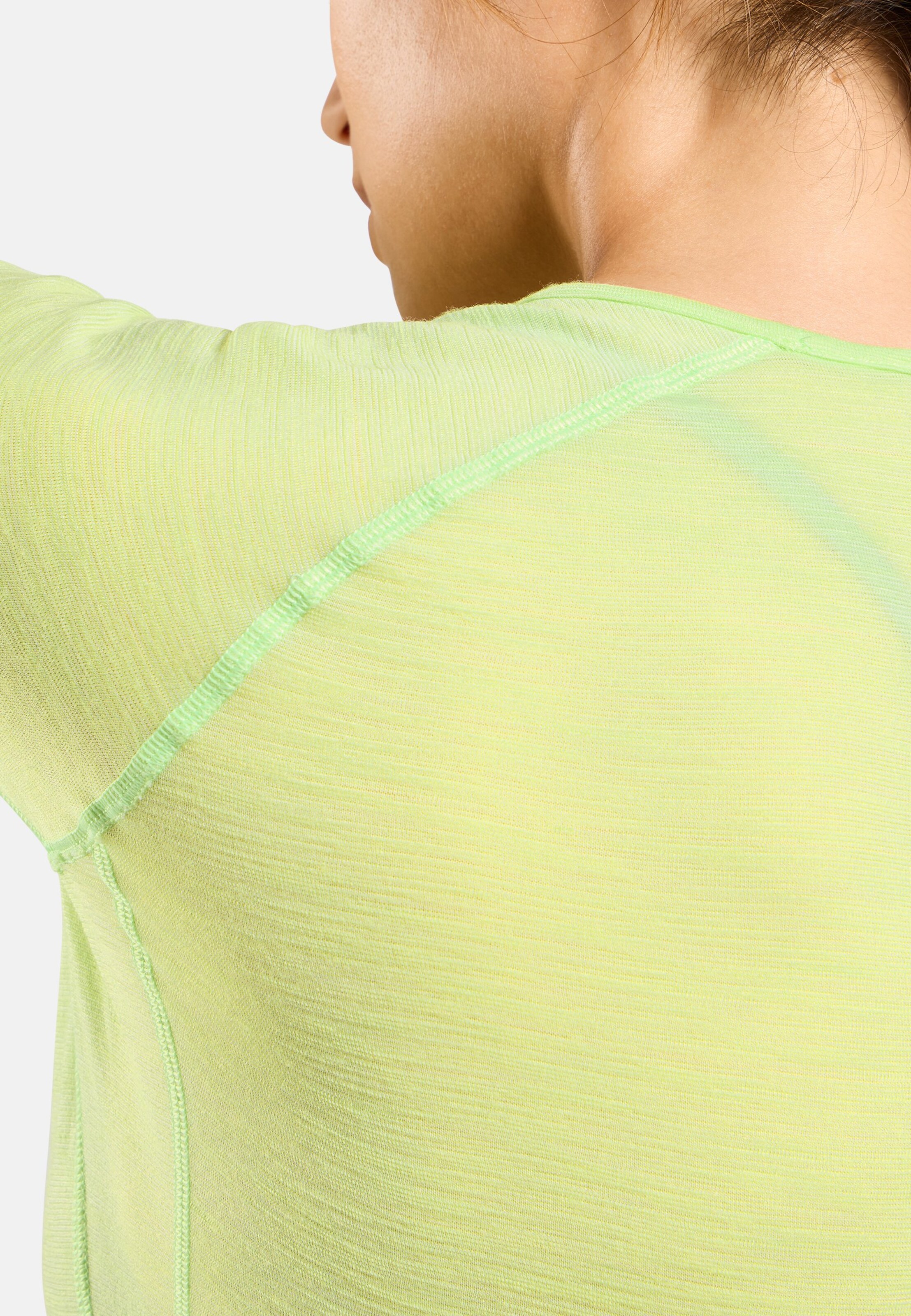 Langärmeliges X-Alp Performance Wool 115 Trailrunning-Shirt in shadow lime melange