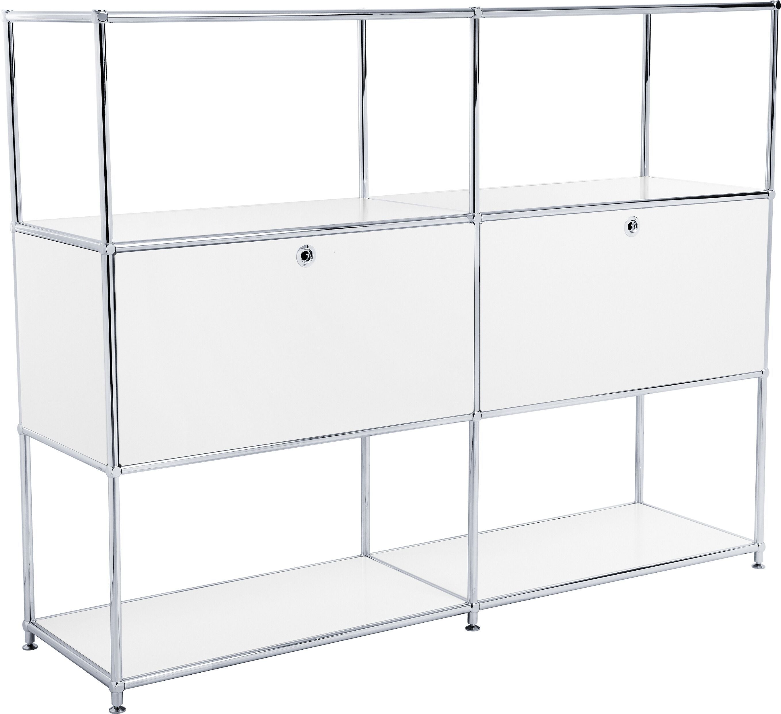 FLEXCUBE Highboard - Weiss / B: 152.0 cm x T: 40.0 cm x H: 118.0 cm