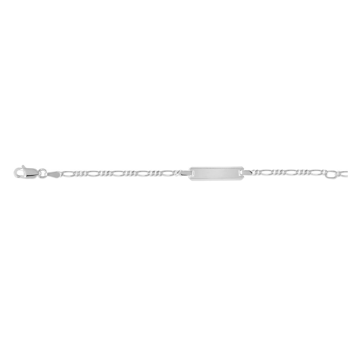 Bracelet identité enfant argent 925 maille cheval personnalisable 14 cm