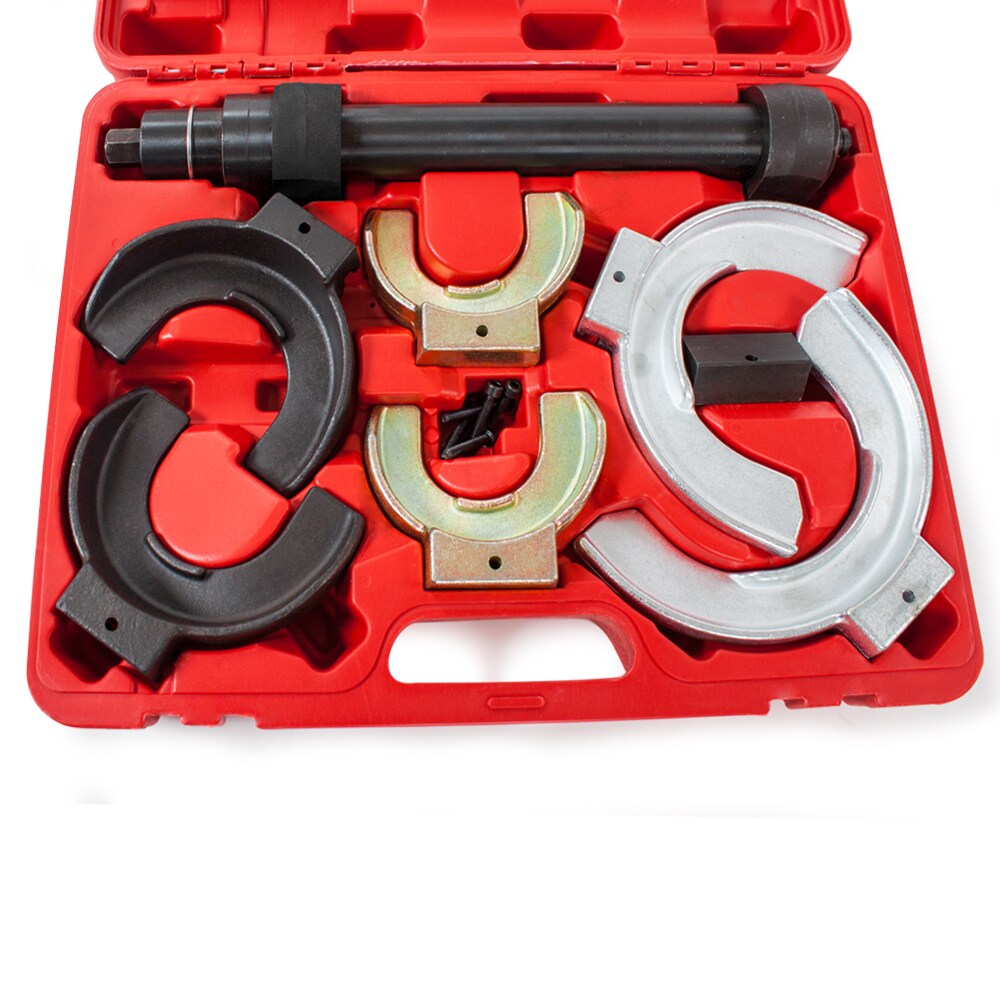 tectake® Universal Federspanner, 3 Spannköpfe und Distanzstück, Durchmesser 80 - 190 mm, übersichtliche Anordnung im Kunststoffkoffer