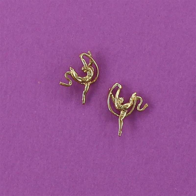 Boucles d'oreilles gymnastique GR EXPRESSION ruban - Plaqué or