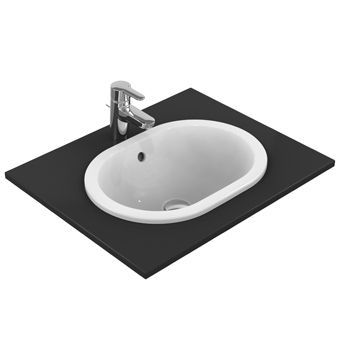 Ideal Standard Connect inbouwwastafel ovaal 48x35cm m. overloop z. kraangat wit