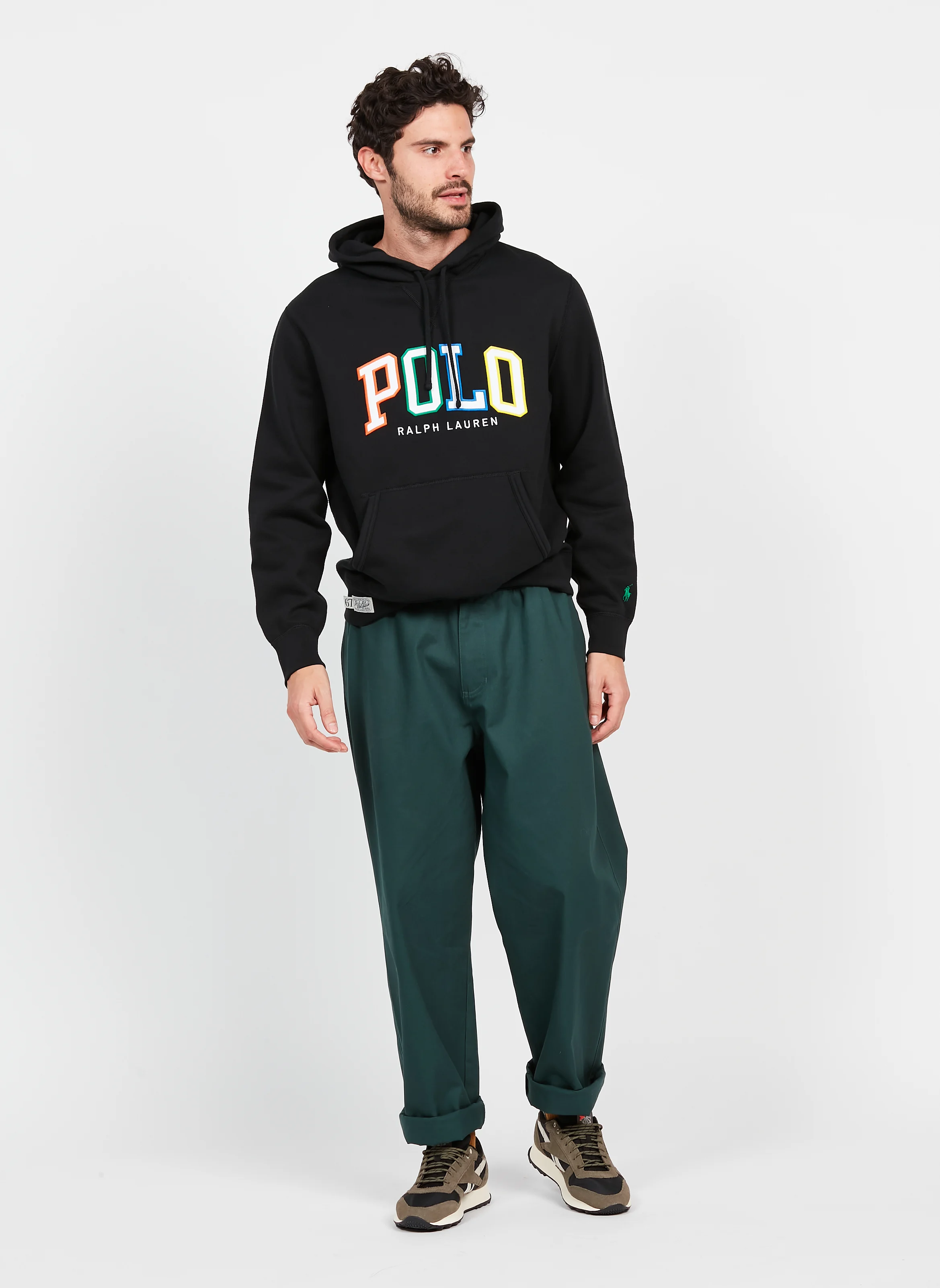 Pantalon droit en coton| Vert