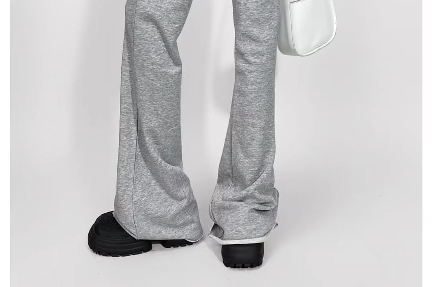 Asiris - Low Rise Plain Slim-Fit Boot-Cut Joggingbroek