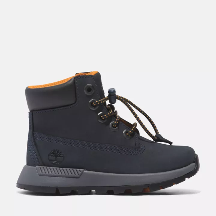 Bota infantil Killington Trekker de 15 cm na cor azul marinho.