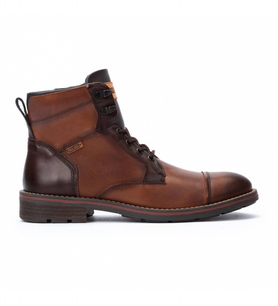 Botas de tornozelo Pikolinos York em couro marrom