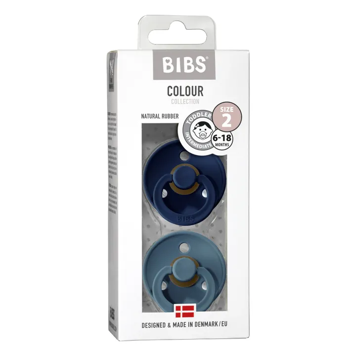 Bibs Tétines en caoutchouc naturel - Set de 2 | Bleu