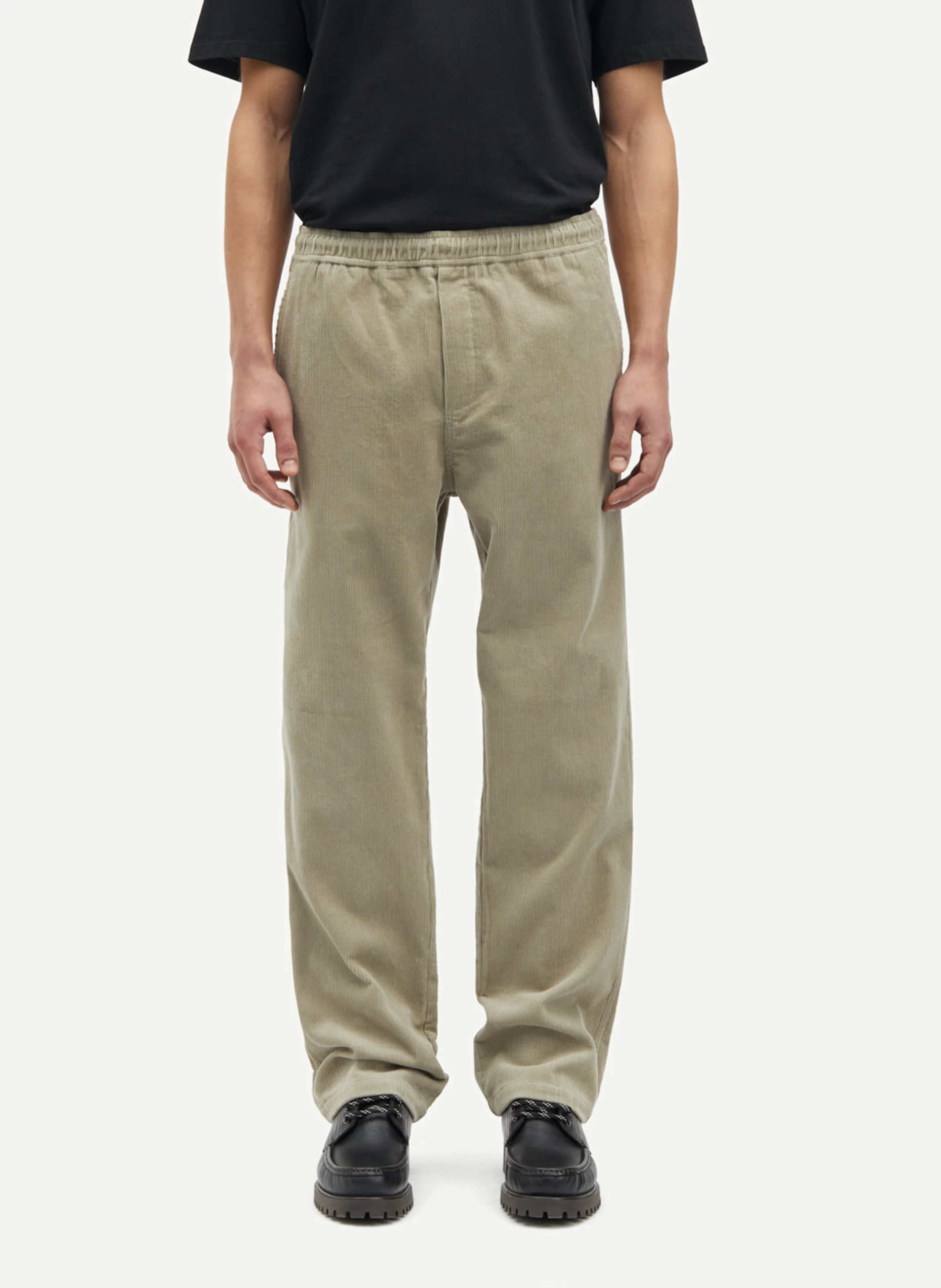 JABARI - Pantalon droit en velours côtelé | Beige