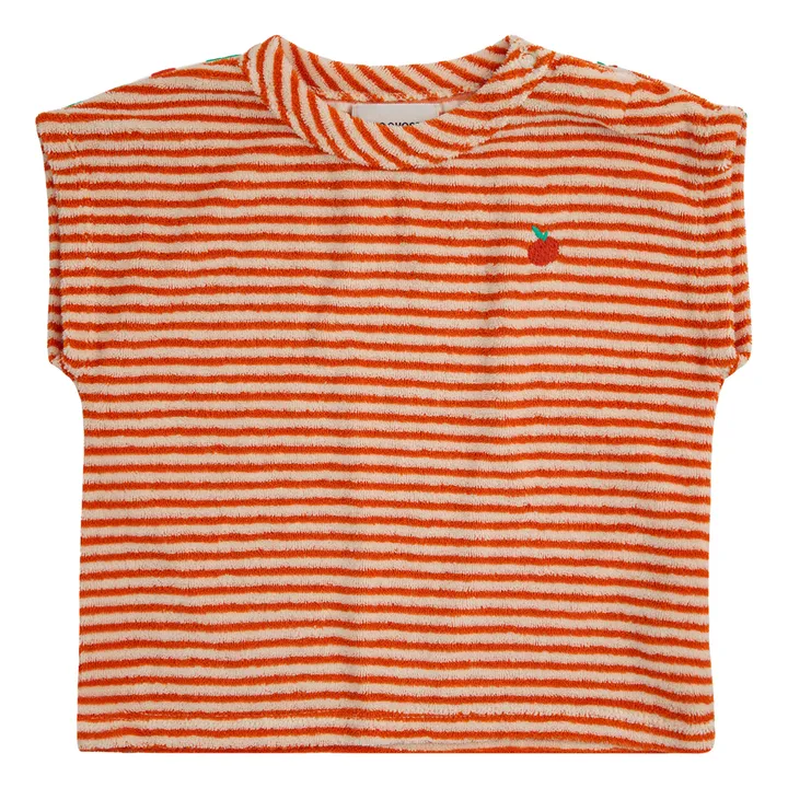 Bobo Choses T-Shirt Coton Bio Eponge Rayé | Orange