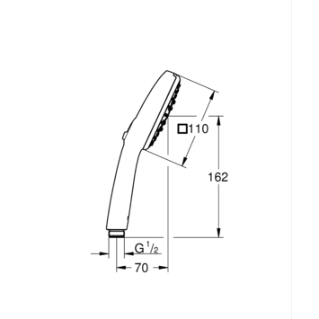 Grohe douchekop Quickfix Vitalio Comfort handdouche waterbesparend 3 standen ø 10 cm chroom